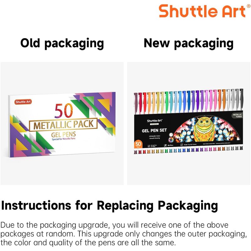 Metallic Gel Pens Set - 50 Colors for Art & Craft Projects