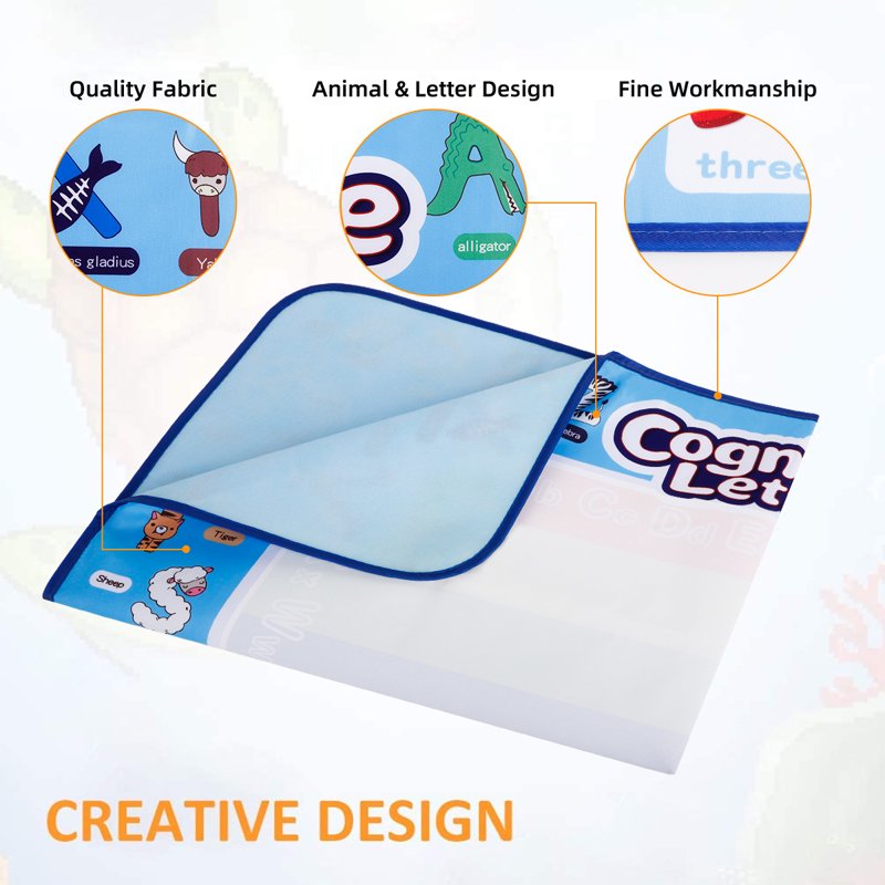 Large Water Drawing Mat for Kids 40x32 Inch Reusable Art & Learning Toy