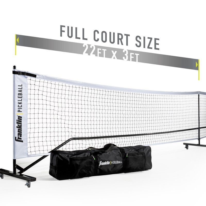 Portable Pickleball Net System - Official Size 22' with Wheels & Carry Bag