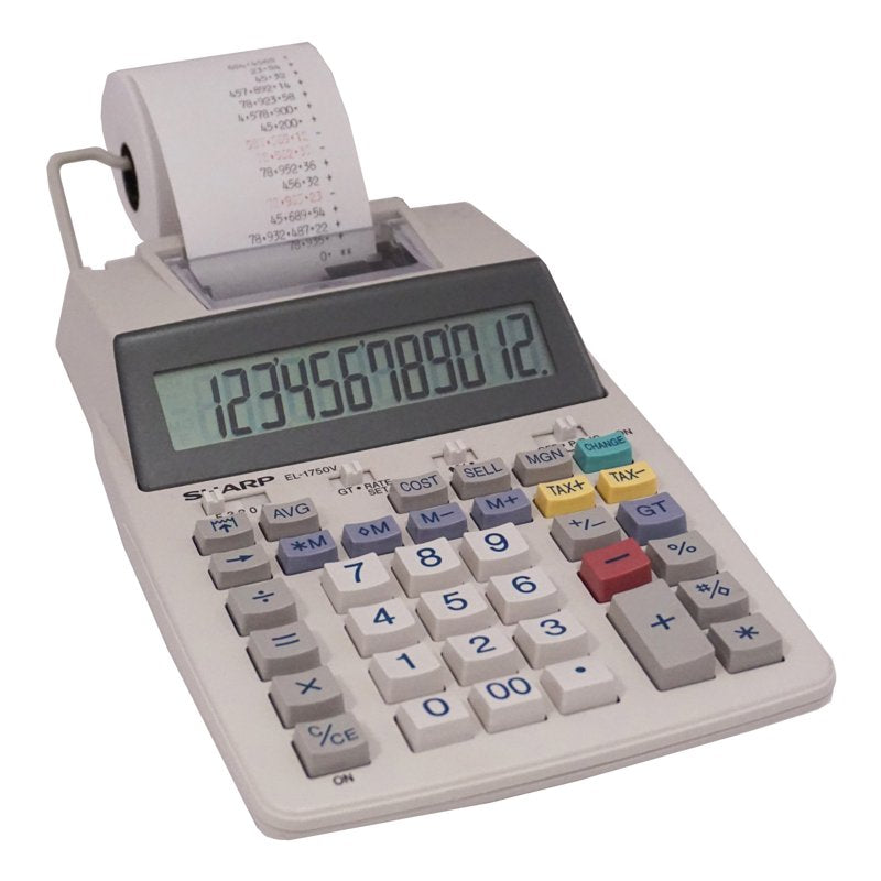 Sharp EL1750V Printing Calculator with Antimicrobial Protection and Large Display