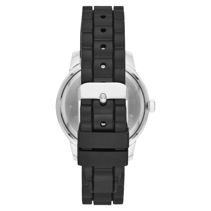 Women's Silicone Strap Wristwatch with Silver Case and Easy Read Dial