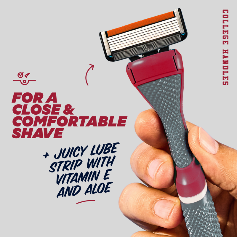 College Football Razor Set with Team Colors - 6-Blade Shaving Kit