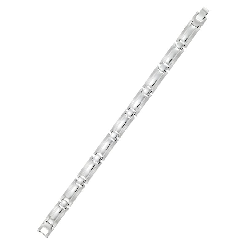 Men's White Stainless Steel Bracelet 8.5 Inch Modern Jewelry Gift