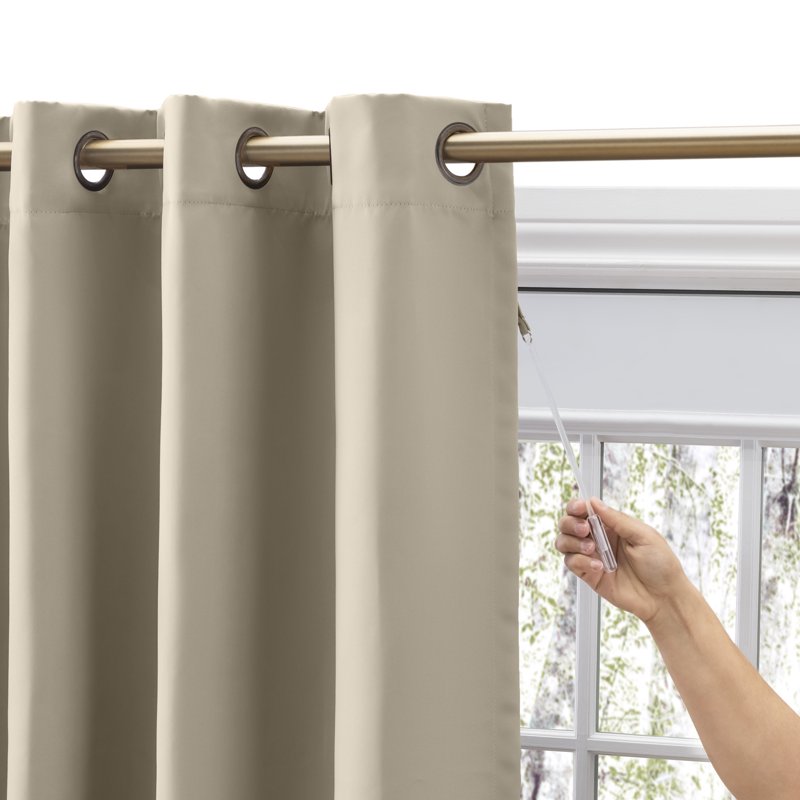 Blackout Patio Curtain Panel with Grommets - Insulated Thermal Blockout