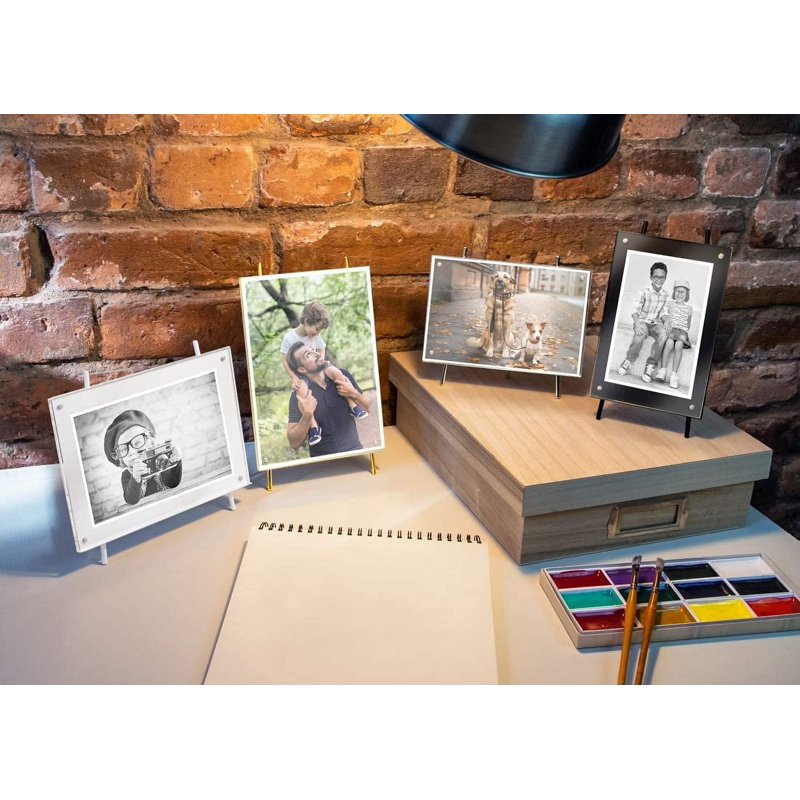 Magnetic Acrylic Picture Frame with Metal Easel, 4x6 & 5x7 Options