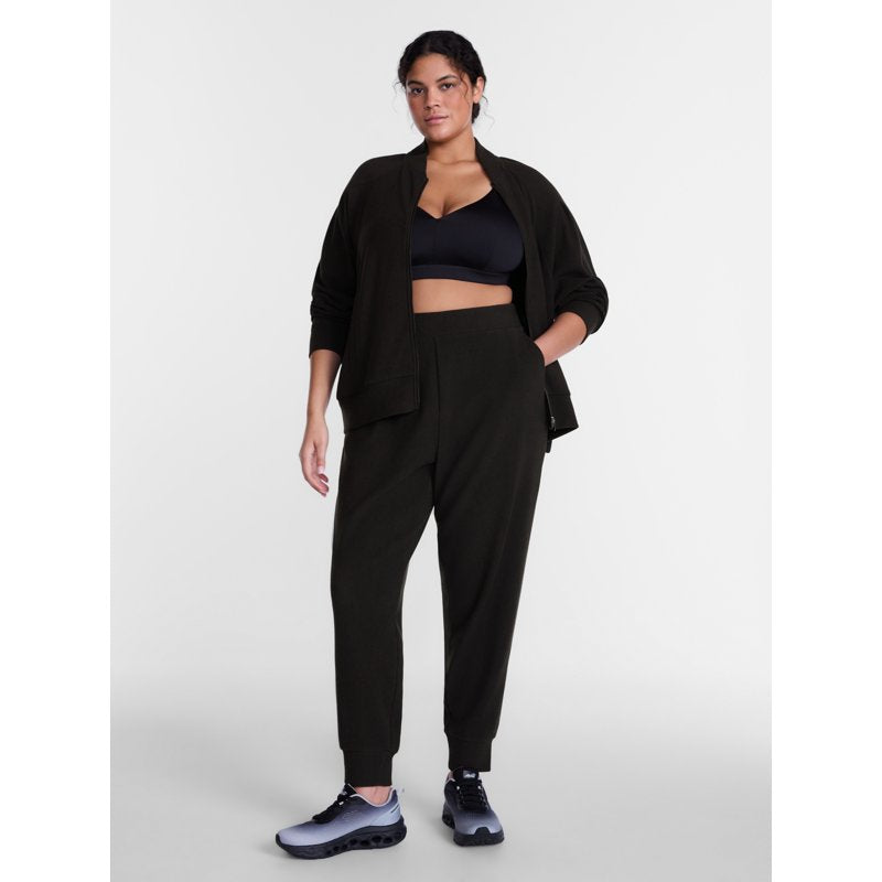 Women's Ottoman Ribbed Joggers - Comfortable Stretchy Pants for Active or Relaxed Wear