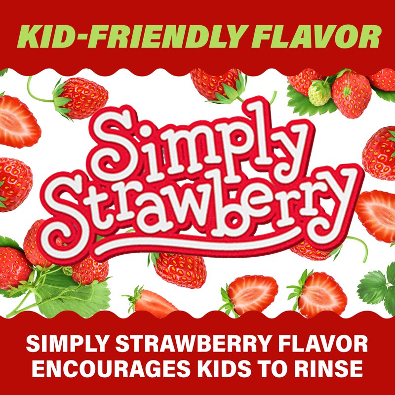 Kids Anticavity Mouthwash with Fluoride - Strawberry Flavor, 16.9 fl oz