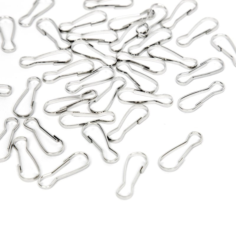 Metal Lanyard Hooks 40-Pack for Jewelry and Craft Making - Silver Finish
