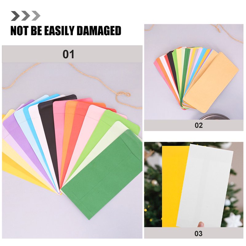 50 Pack Colored Paper Envelopes for Budgeting & Gift Packaging