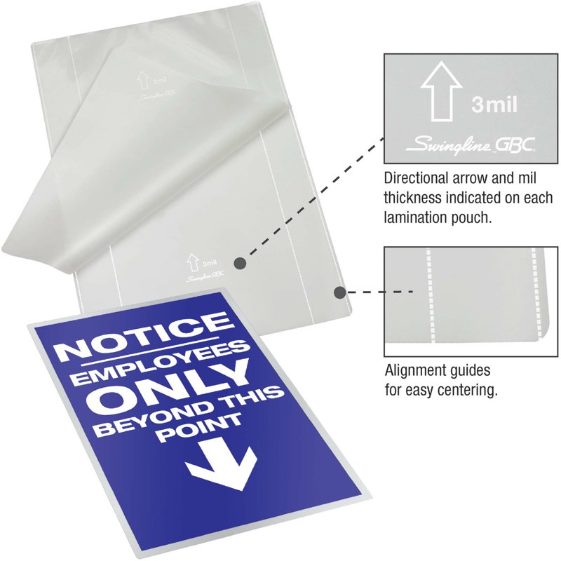 Thermal Laminating Pouches - Letter Size, 10 Mil, Speed Seal, 50 Pack
