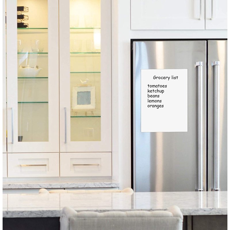 Flexible Dry Erase Magnetic Sheet - 8.5 x 11 Inches, Reusable White Magnet Board