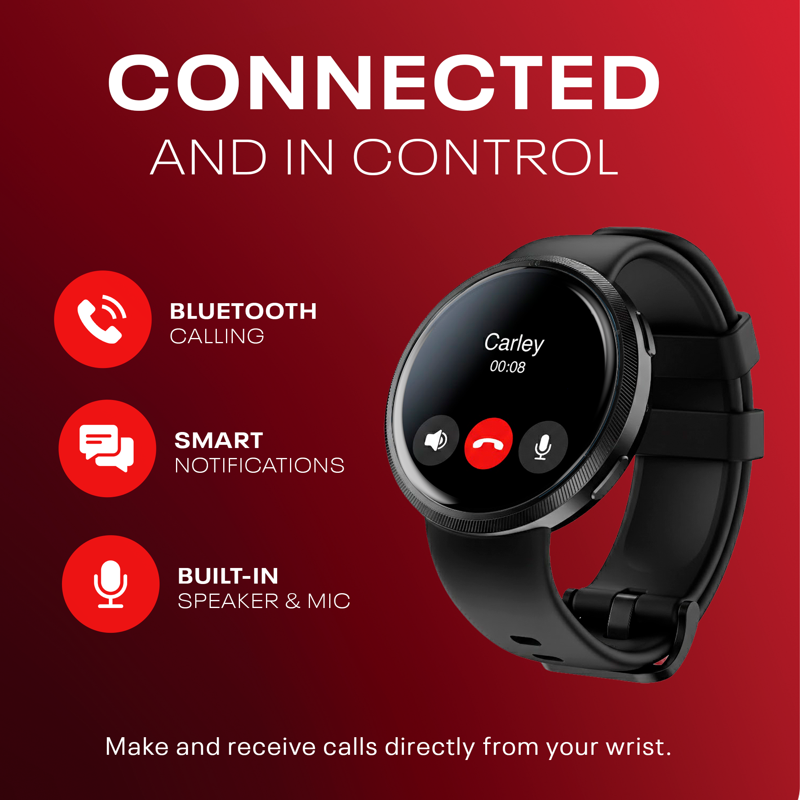 Smart Fitness Tracker Watch with Heart Rate & SpO2 - Waterproof, Bluetooth Call