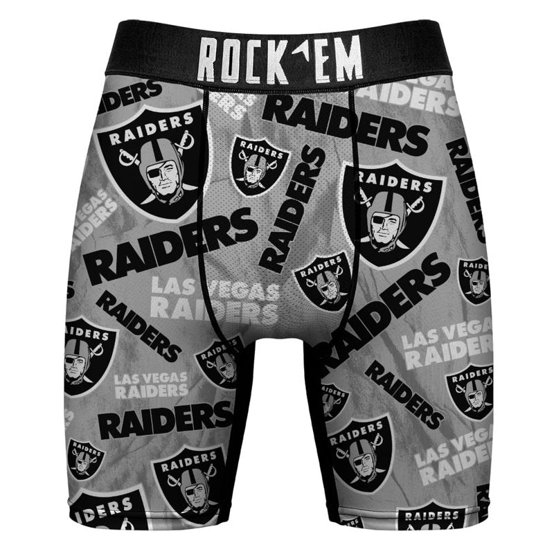 Men's Las Vegas Raiders Logo Underwear & Crew Socks Combo Set