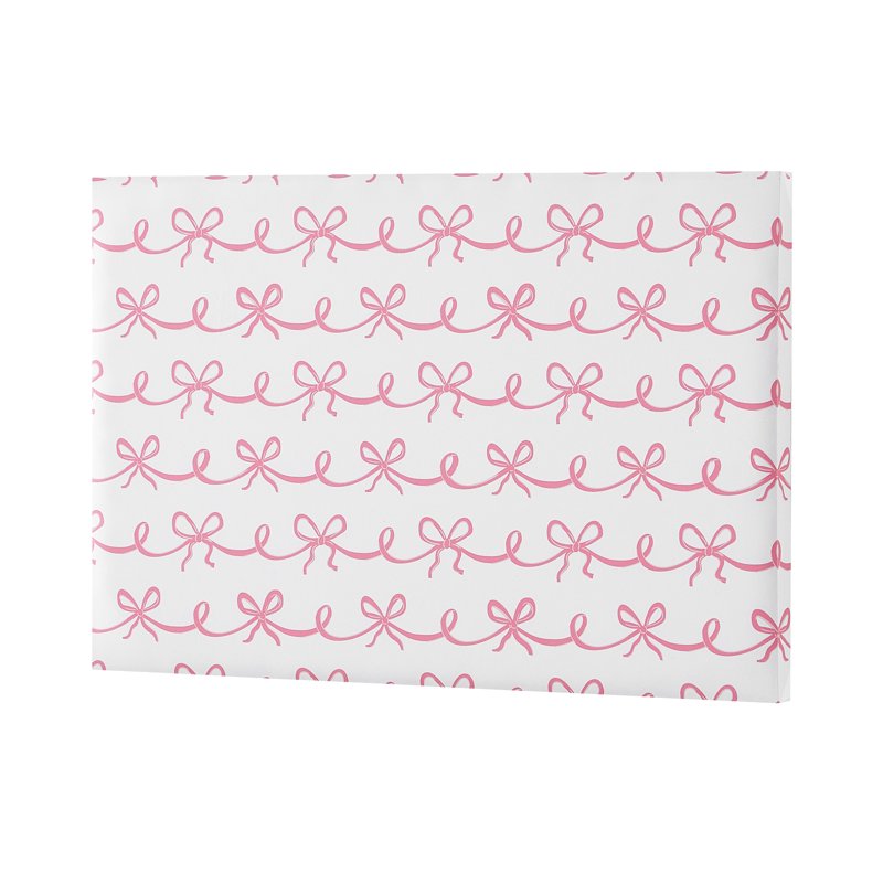 Decorative Bulletin Board 24x16 with Pink Ribbon Print and Pearl Push Pins