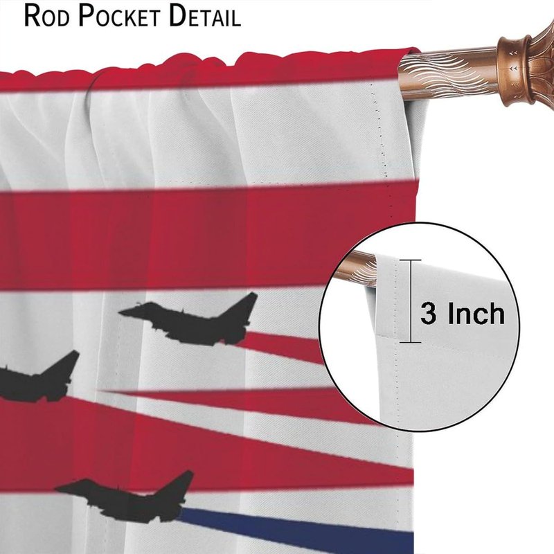 American Flag Blackout Curtains for Bedroom & Living Room - 84x84 Inches