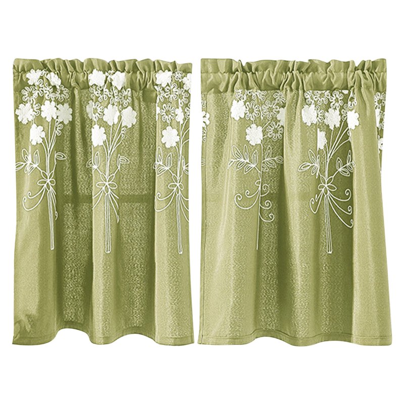 Blackout Cafe Curtains for Small Windows - Thermal Insulated Water-Resistant Short Kitchen & Bedroom Drapes