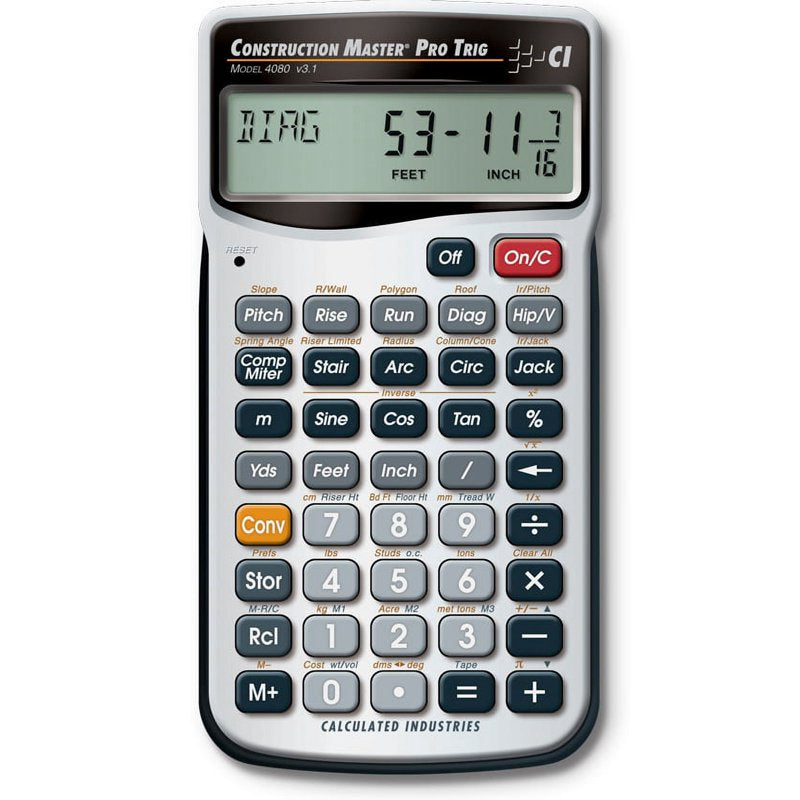 Construction Master Pro Trig Construction Calculator - Battery Powered