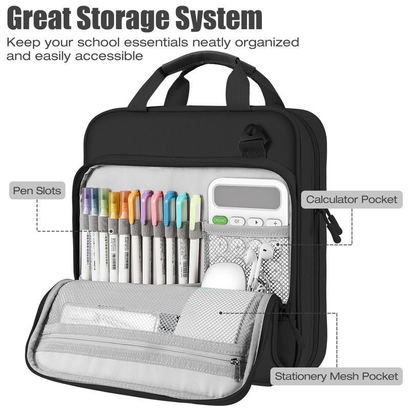 2-Inch 3-Ring Zipper Binder with Strap Handle, Multi-Pocket Office & School Organizer