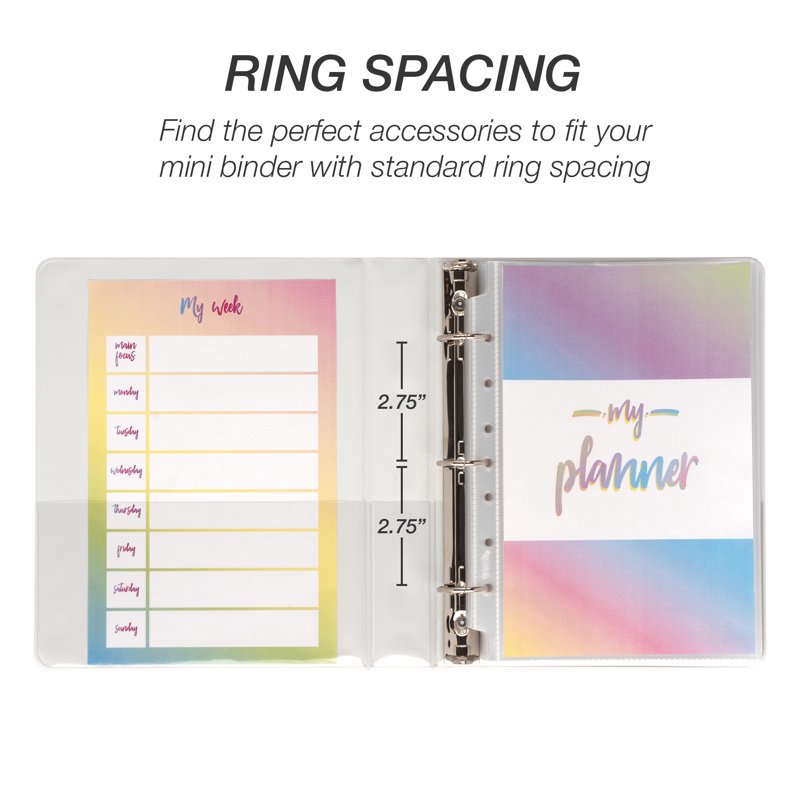 Mini View 3 Ring Binders - White, 6 Pack, Compact & Durable Organization