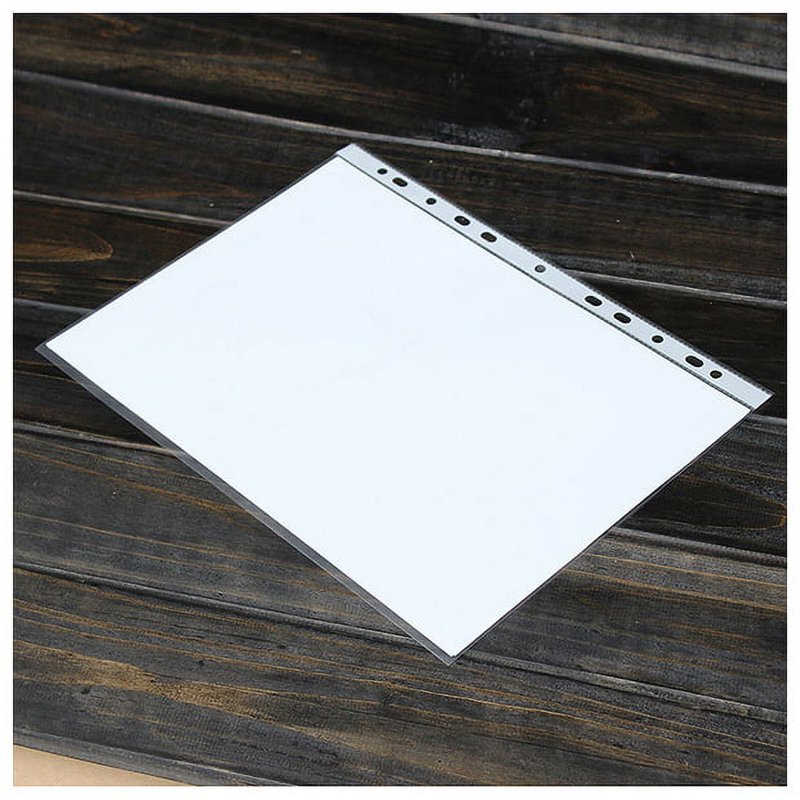 100pcs A4 Transparent PP Punched File Pockets for Office & Filing