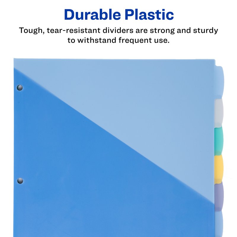Write & Erase Binder Dividers 8-Tab Multicolor - Reusable Plastic Page Separators