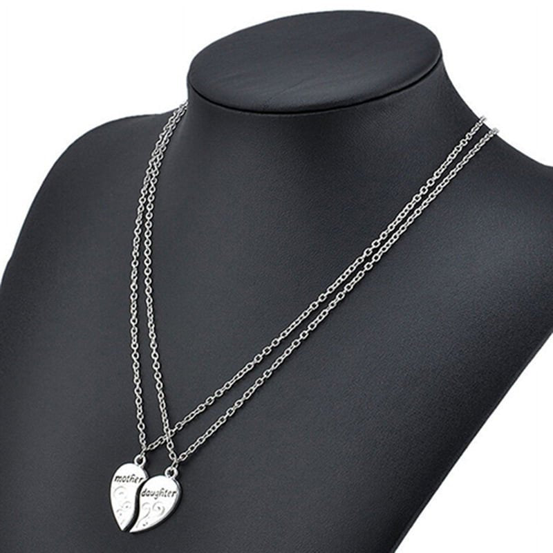 Mother Daughter Heart Necklace Set - Romantic Gift for Moms and Daughters