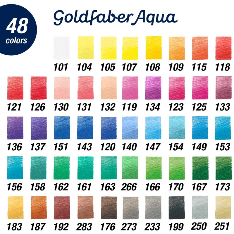Watercolor Pencil Set with 48 Vibrant Colors in Metal Tin for Art & Drawing