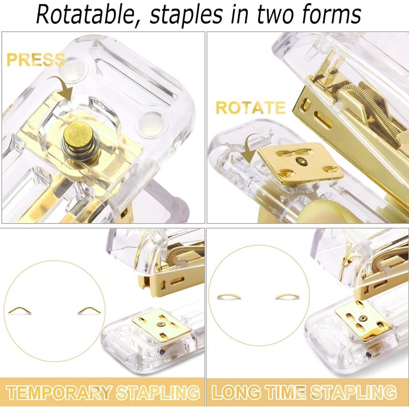 7-Piece Desk Organizer Set with Rotating Pen Holder, Stapler, Tape Dispenser, Scissors, Binder Clips & Staples — Office Supplies