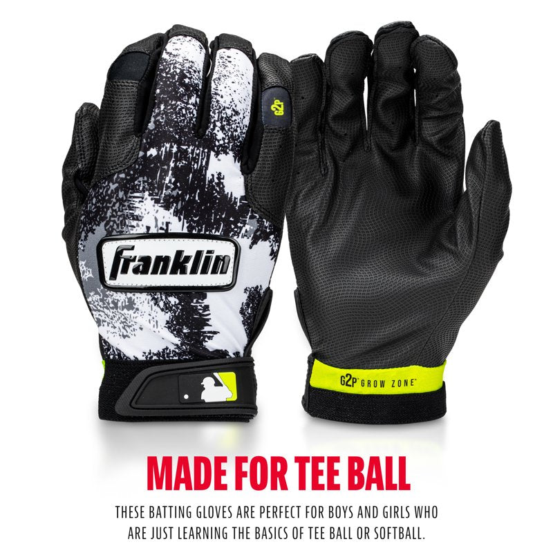 Youth Baseball and Softball Batting Gloves - Grow to Pro Fit, Textured Grip