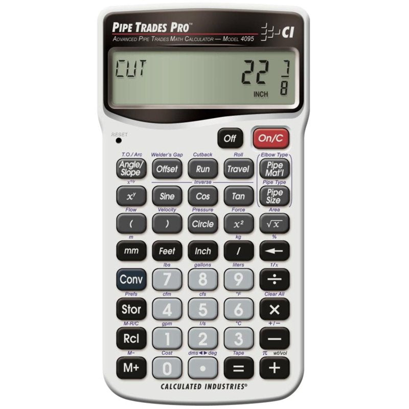 Construction Calculator for Pipe Fitting & Plumbing - Portable with Hard Case