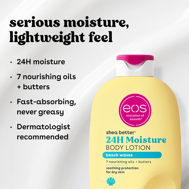 Beach Waves Body Lotion - 24H Moisturizer with Shea Butter & Vitamin E - 16 oz