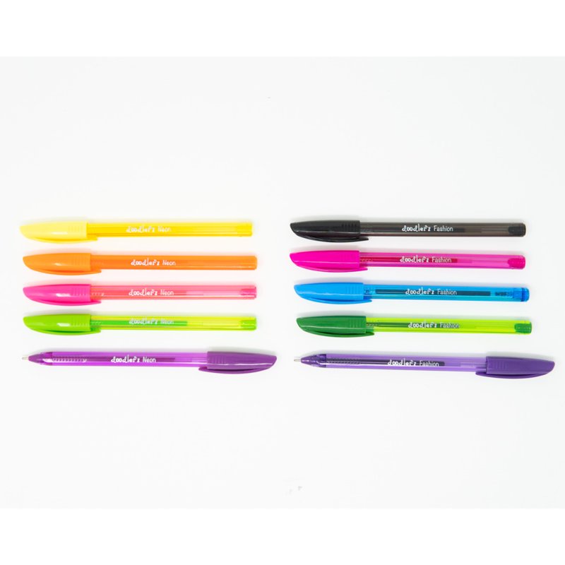 Neon Gel Pens Set 10 Pack - Bold 1.0mm Point for Writing & Art