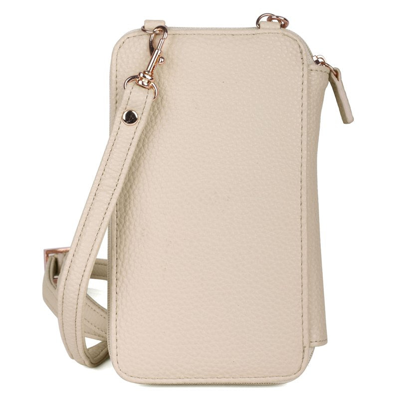 Women's RFID Crossbody Vegan Leather Bag with Pebble Grain - Multiple Colors