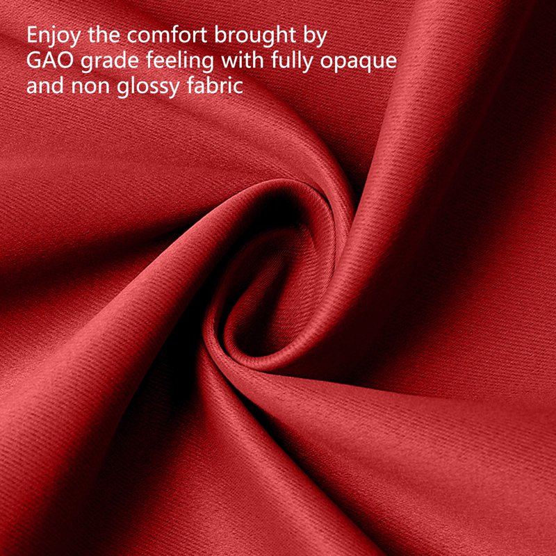 Blackout Curtains 51 Inch Long 2 Panels Set - Thermal Insulated Drapes for Bedroom & Living Room (W39 x L51 Inches, Red)