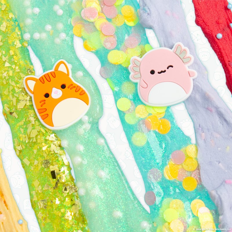 Pre-Made Slime Set with Rainbow Mix-Ins for Kids Ages 6+ - Squishmallows Themed
