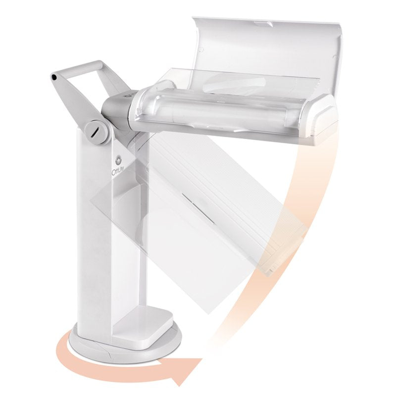 OttLite Magnifier Task Lamp with Swivel Base and LED Light - White