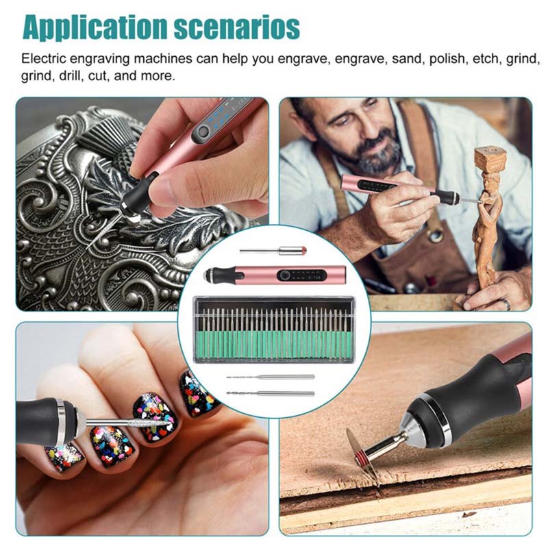 Wireless Electric Engraving Pen Kit with 30 Bits - Portable Jewelry, Wood, Metal & Glass Etching Tool