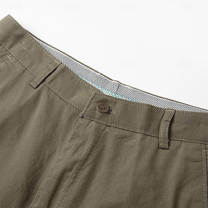 Men's Golf Shorts with Elastic Waist, Flat Front Cargo Style, Multiple Colors