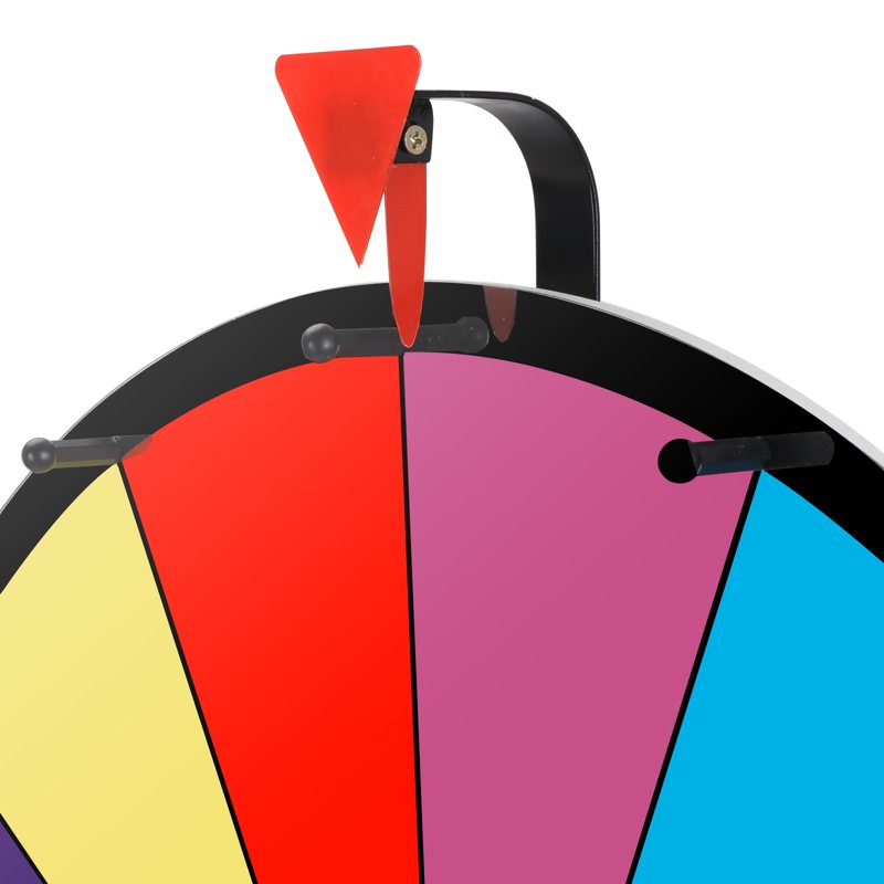 24-Inch Prize Wheel with Metal Stand and Customizable Slots for Events