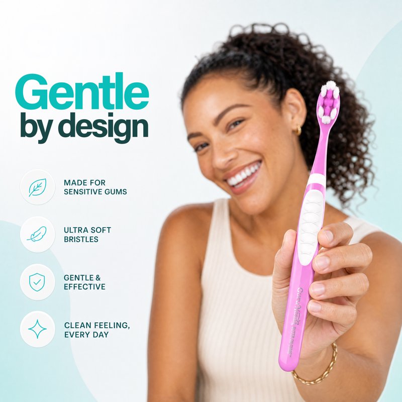 Soft Bristle Toothbrush for Sensitive Gums - Pack of 2 or More - ADA Accepted