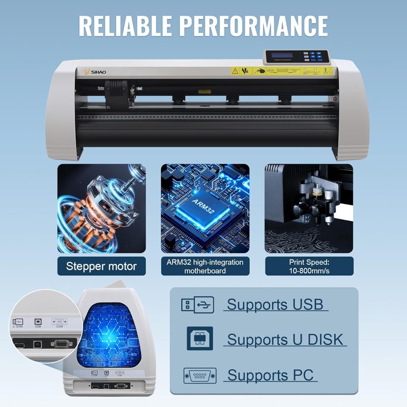 Vinyl Cutter Plotter Machine with Signmaster Software & LCD Display for Custom Designs