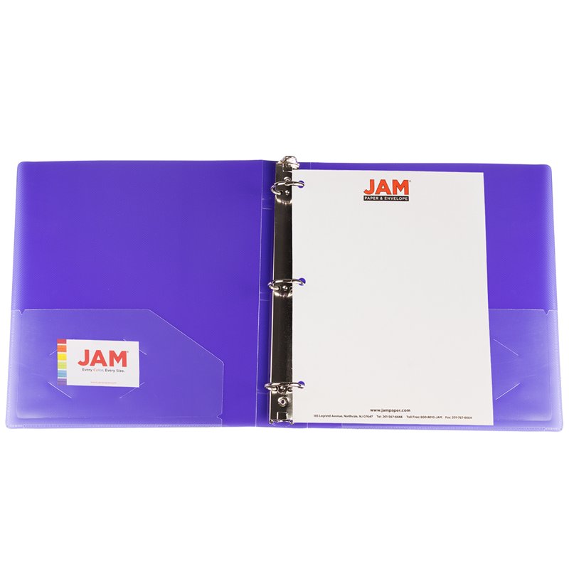 Purple Plastic Binder with 3 Metal Rings - 1.5 Inch Capacity