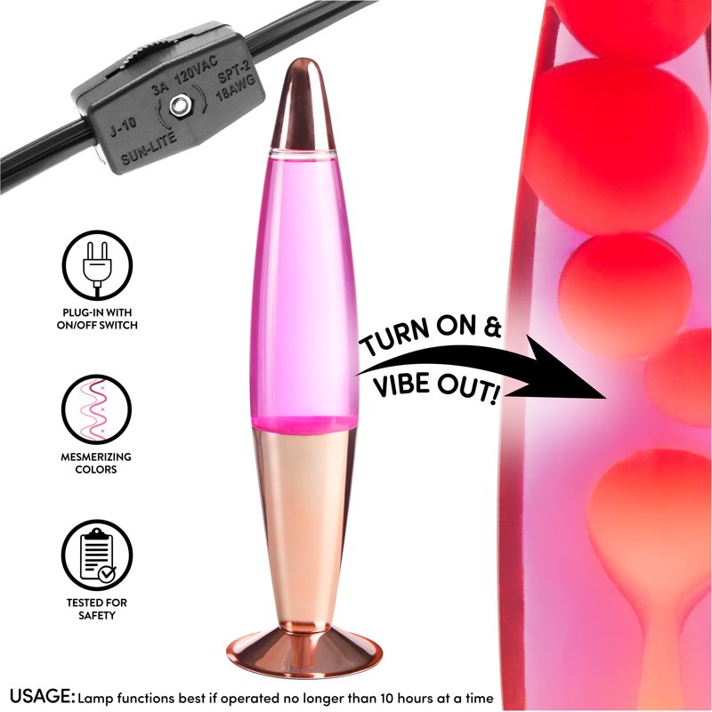16-Inch LED Motion Volcano Lamp with Pink Wax & Liquid - Multiple Styles