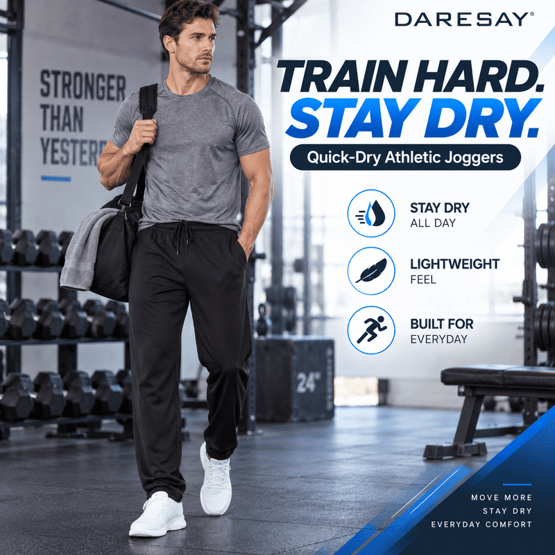 Men's Lightweight Quick-Dry Mesh Jogger Pants 3-Pack - Activewear