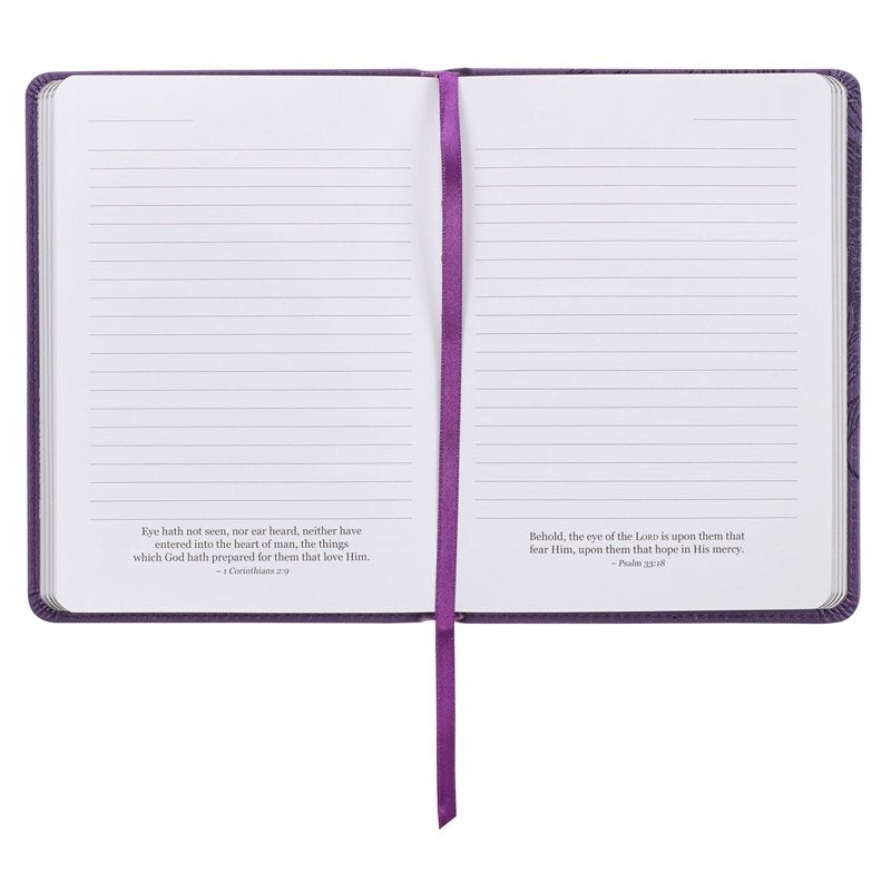 Inspirational Scripture Journal with Sunflower Design - Purple Faux Leather, 240 Ruled Pages