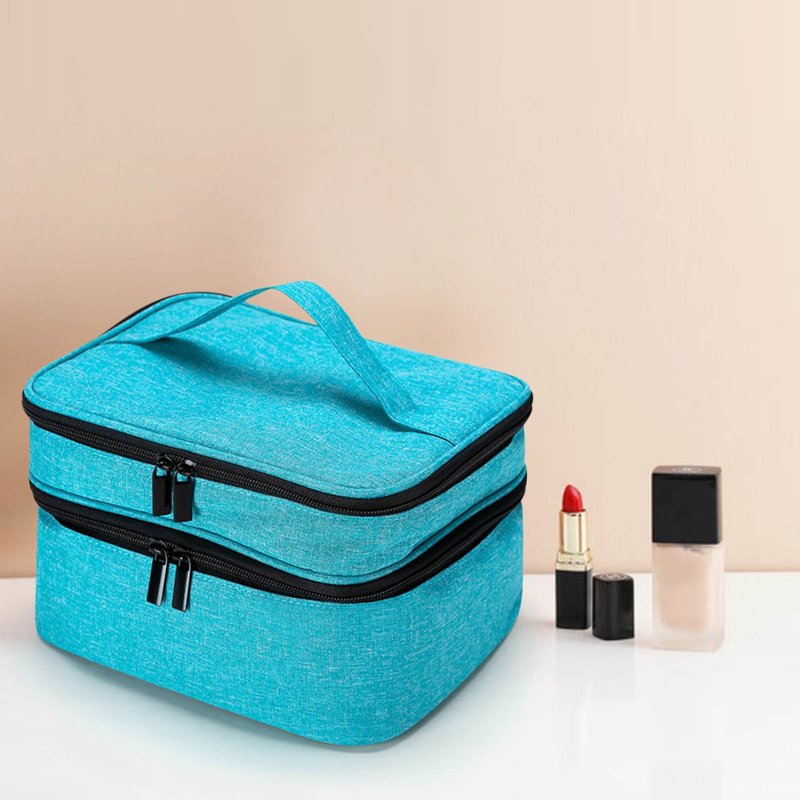 Large Double-Layer Sewing Organizer Box with Pockets and Compartments