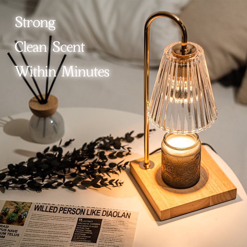 Dimmable Candle Warmer Lamp with Timer for Jar Candles - Modern Black Design