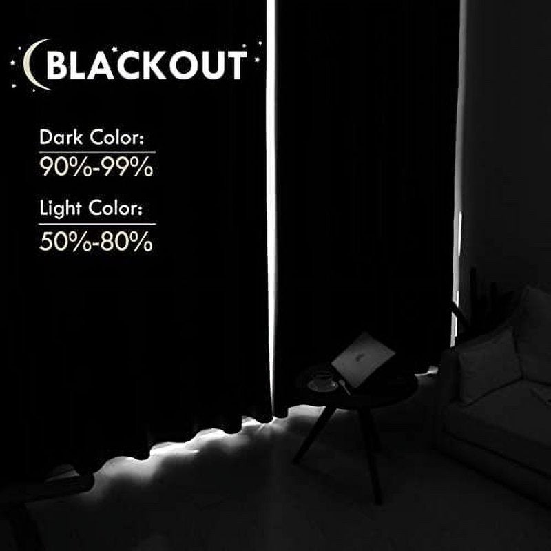 Blackout Curtains Set of 2 - Room Darkening Thermal Insulated Window Drapes