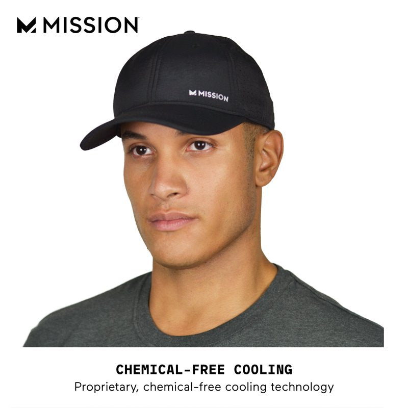 Vented Cooling Performance Baseball Cap for Men & Women - Unisex Black Hat