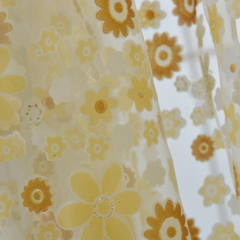 Bohemian Floral Sheer Curtains for Living Room & Bedroom - Farmhouse Window Drapes
